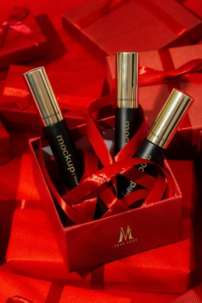 Valentines Day Still Life With Lipstick Mockup Psd