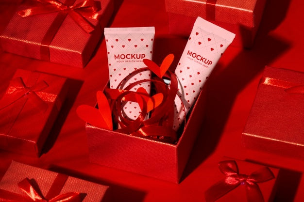 Valentines Day Still Life With Makeup Mockup Psd