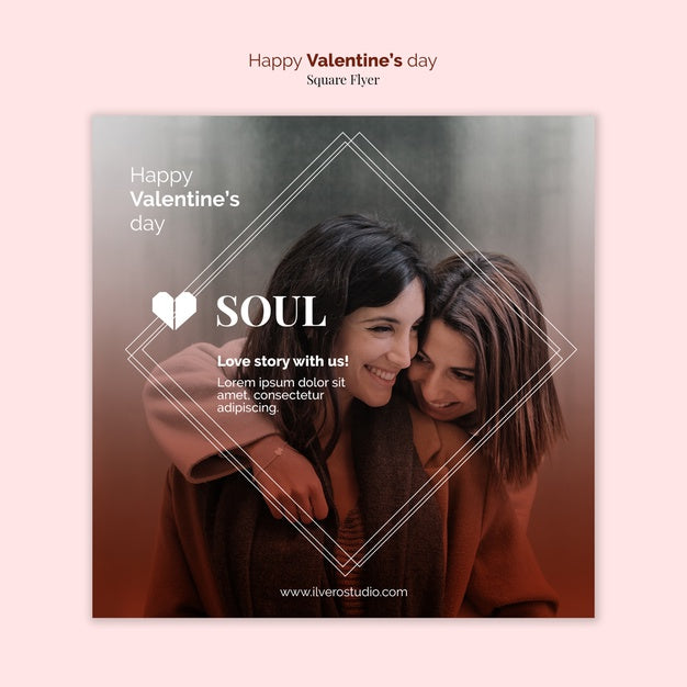 Valentine'S Day Women Couple Flyer Design Psd