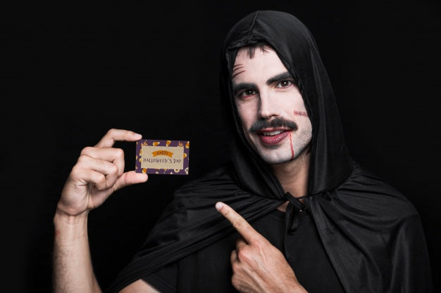 Vampire Presenting Business Card Psd