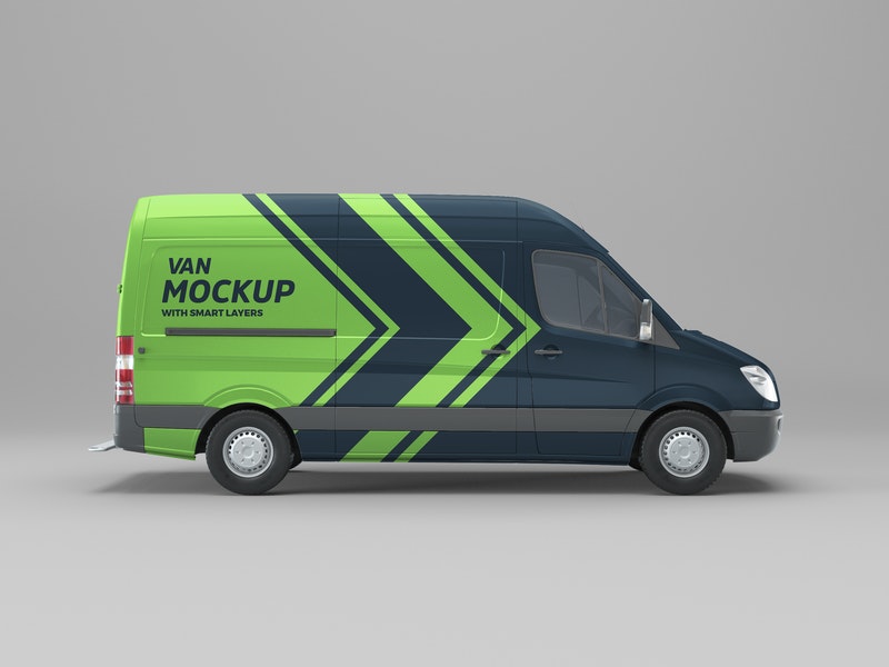 Van Side View Psd Mockup