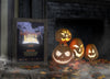 Variety Of Funny Carved Pumpkin Faces And Halloween Nights Frame Mock-Up Psd