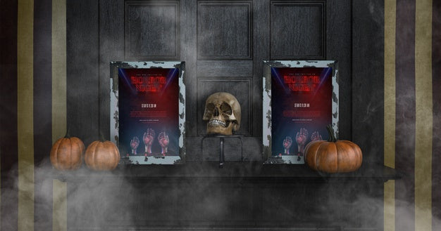 Variety Of Halloween Frame Mock-Ups Front View Psd