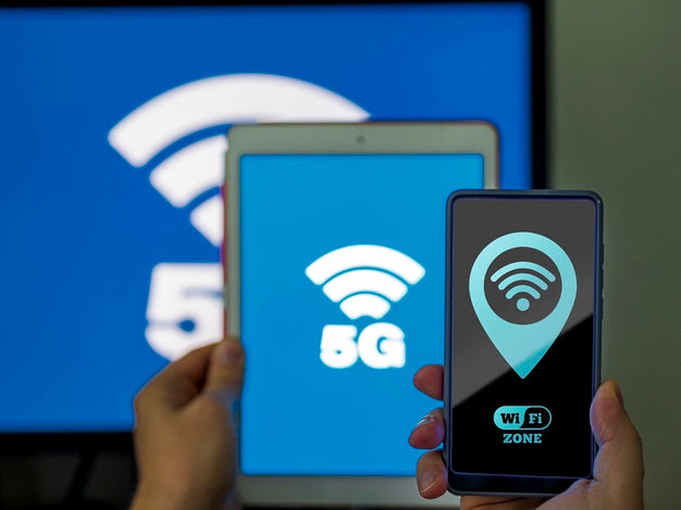 Variety Of Mobile Devices With Wi-Fi 5G Connection Psd