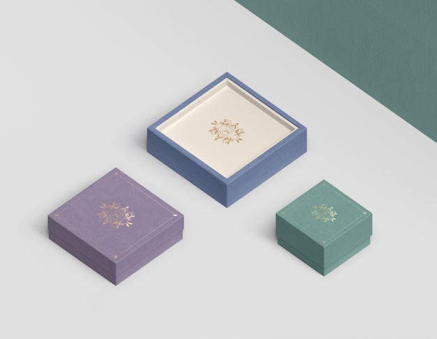 Variety Of Sizes And Colours For Jewellery Boxes Psd
