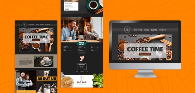 Various Coffee Time Templates And Screen Psd