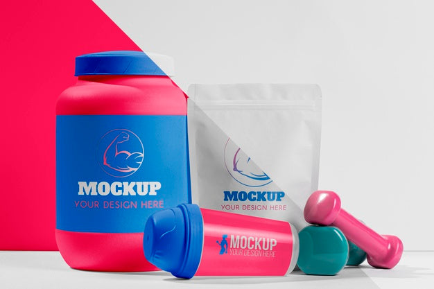 Various Fitness Nutrients And Weights Psd