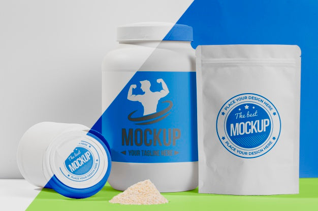 Various Gym Nutrients Front View Psd