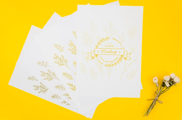 Various Papers Of Botanical Mock-Up Psd