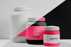 Various Pink Fitness Protein Powder And Pills Psd