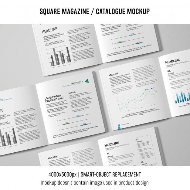 Various Square Magazine Or Catalogue Mockups Psd