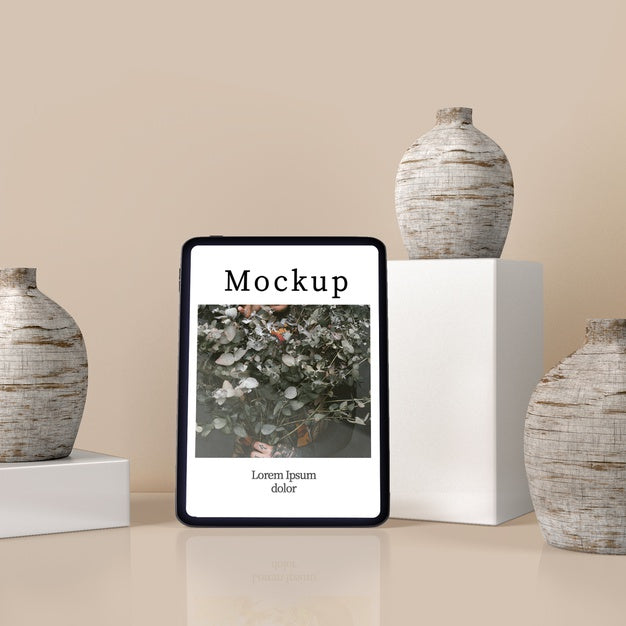 Vases On Display House Decor Psd