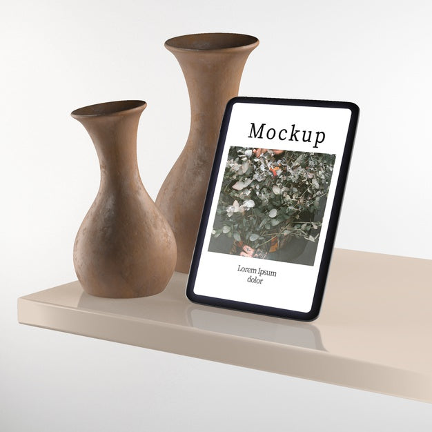 Vases On Table Decoration Psd