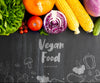 Vegan Food Lettering With Doodles And Veggies Psd