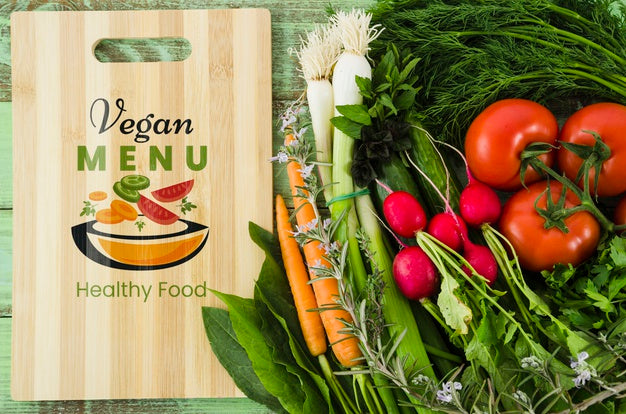 Vegan Menu With Nutrient Vegetables Psd