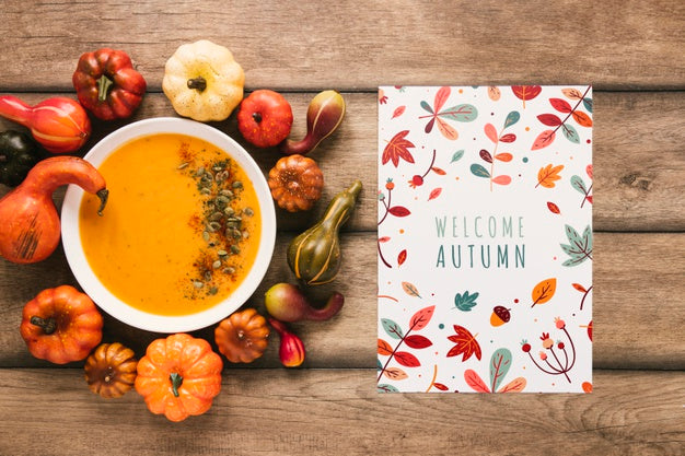 Vegetable Goulash With Welcome Autumn Quote Psd
