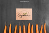 Vegetables Mockup With Cardboard And Carrots Psd