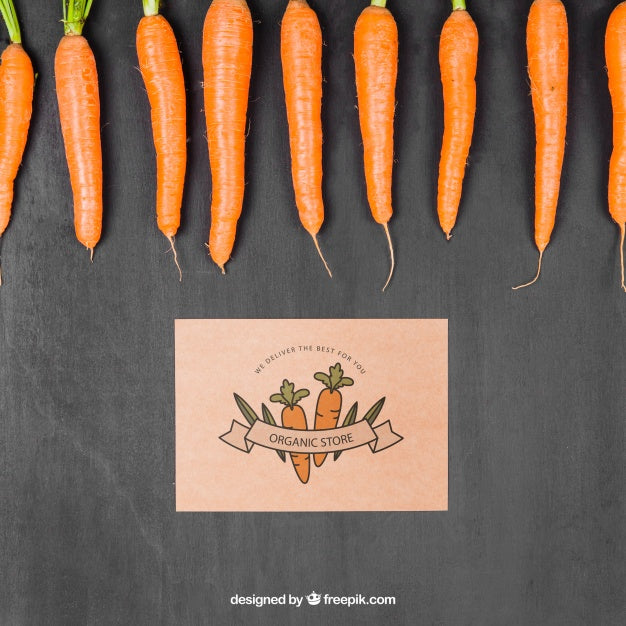Vegetables Mockup With Carrots Psd