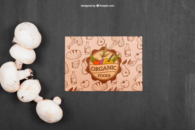 Vegetables Mockup With Mushrooms Psd