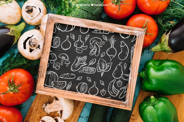 Vegetarian And Slate Mockup Psd