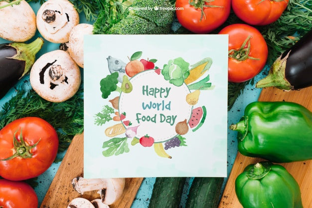 Vegetarian Mockup With Paper Card Psd
