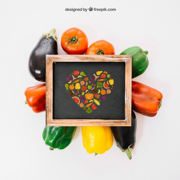 Vegetarian Mockup With Slate Psd