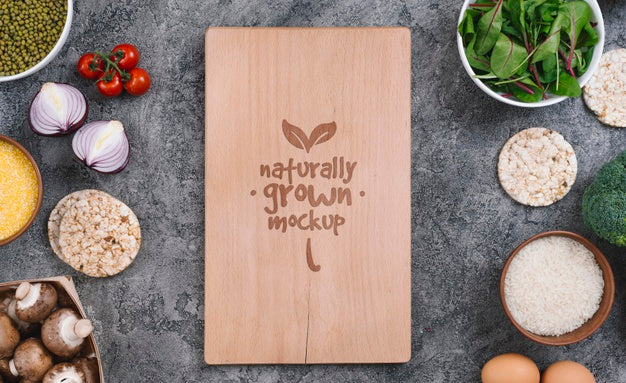 Veggies And Ingredients Vegan Food Mock-Up Psd