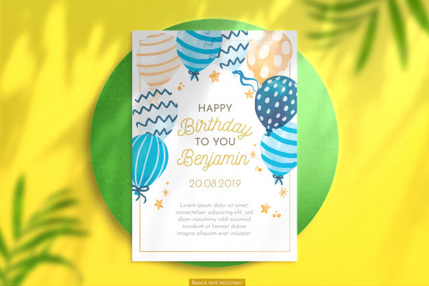 Vertical Birthday Card Mockup Psd