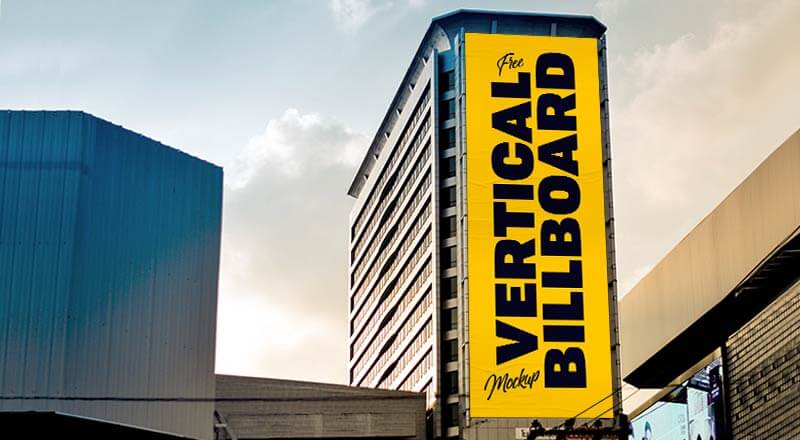 Vertical Building Billboard Mockup Psd
