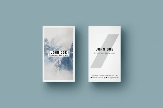 Vertical Clean Business Card Mockups Top View