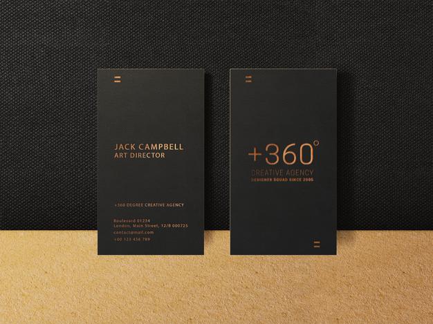 Vertical Business Card Mockup Template Psd