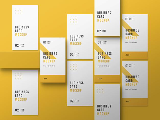 Vertical Business Card Set Mockup Psd