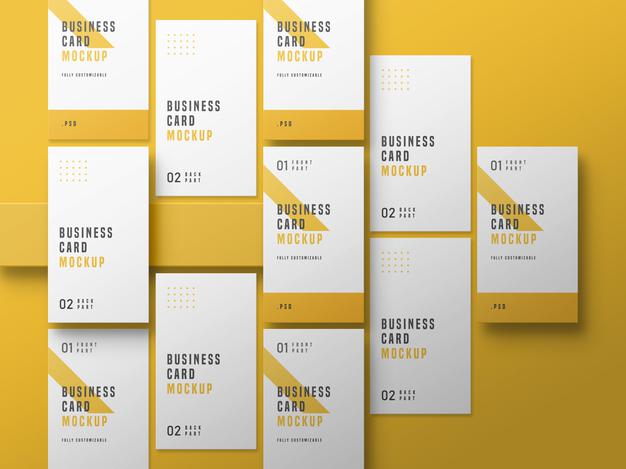 Vertical Business Card Set Mockup Psd
