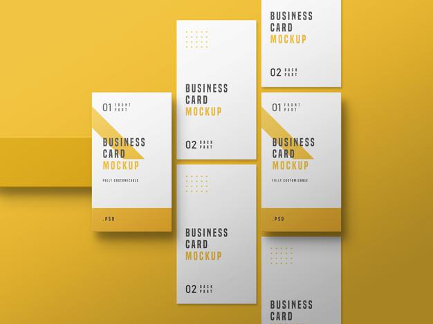 Vertical Business Card Set Mockup Psd