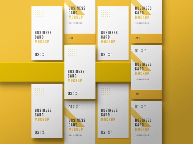 Vertical Business Card Set Mockup Psd