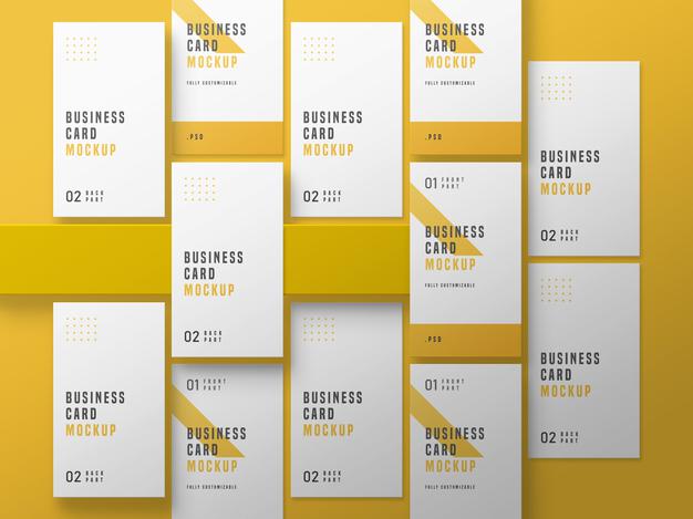 Vertical Business Card Set Mockup Psd