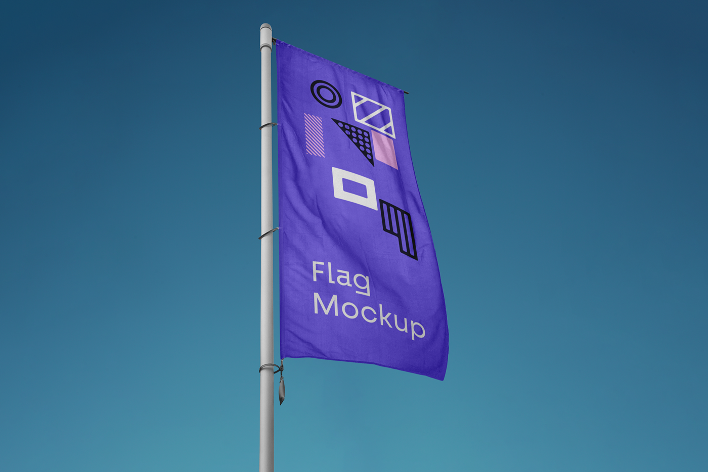 Vertical Flag Psd Mockup