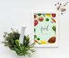 Vertical Food Mock-Up Frame With Garlic And Herbs Psd