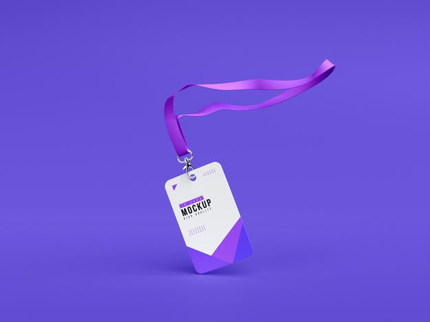 Vertical Id Cards Holder Mockup Psd