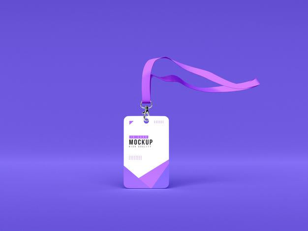 Vertical Id Cards Holder Mockup Psd