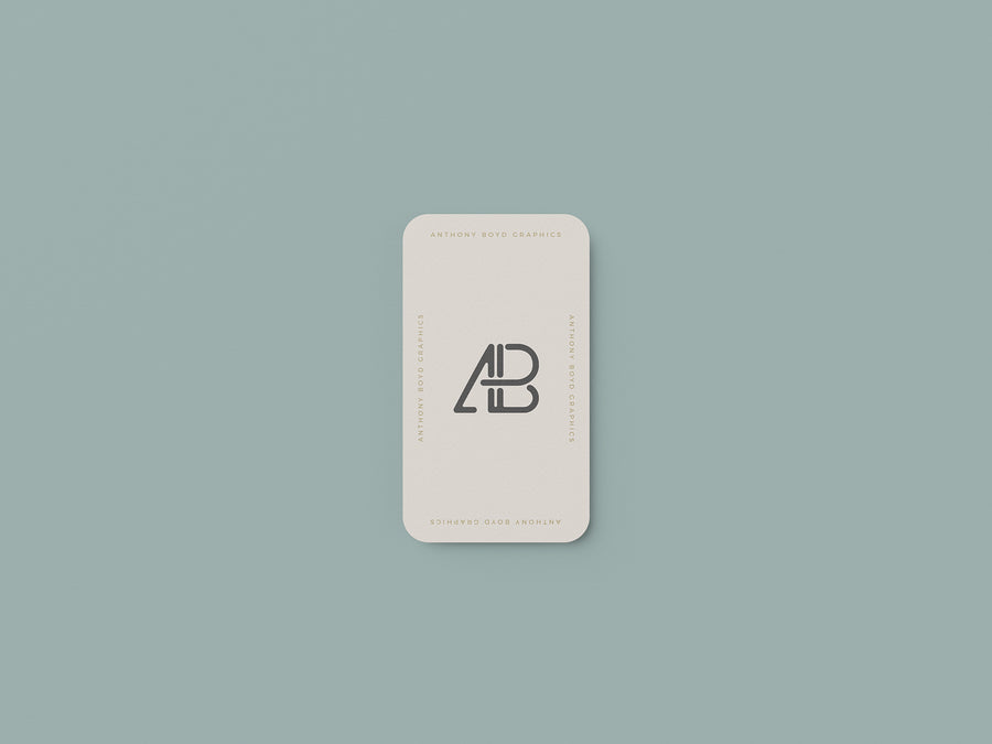 Vertical Rounded Business Card Mockup #1