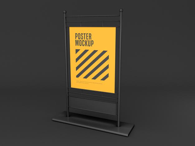 Vertical Stand Poster Mockup Psd