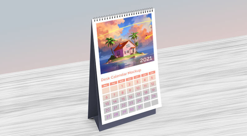 Vertical Table / Desktop Calendar Mockup Psd