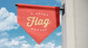Vertical V-Shape Hanging Flag Banner Logo Mockup Psd