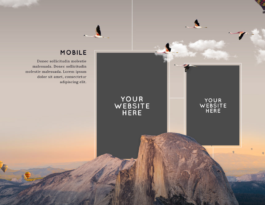 Vertical Website Presentation Mockup