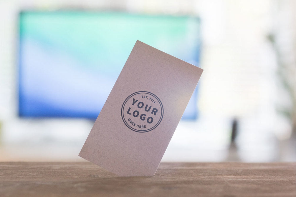 Two Versions of Vertical Business Card Mockups