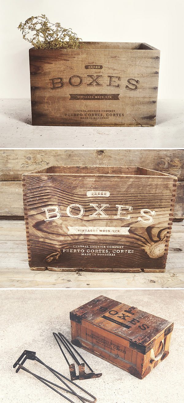Vintage Boxes Mockup