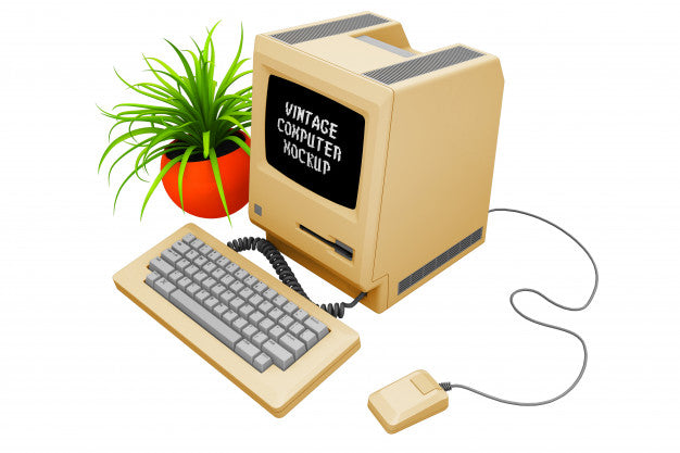 Vintage Computer Mock-Up Isolated Psd