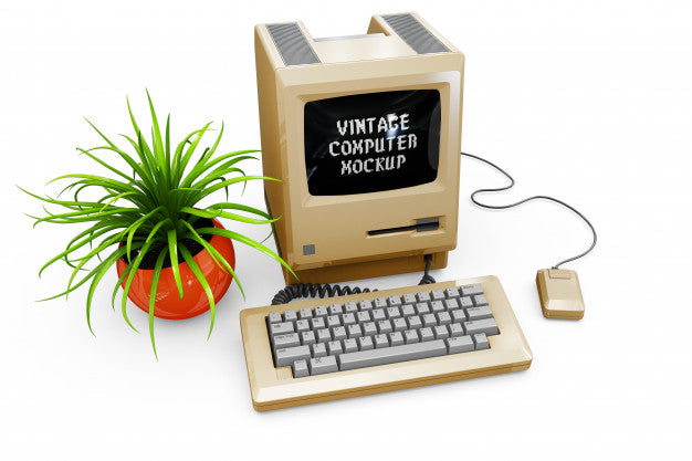 Vintage Computer Mock-Up Isolated Psd