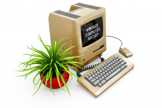 Vintage Computer Mock-Up Isolated Psd